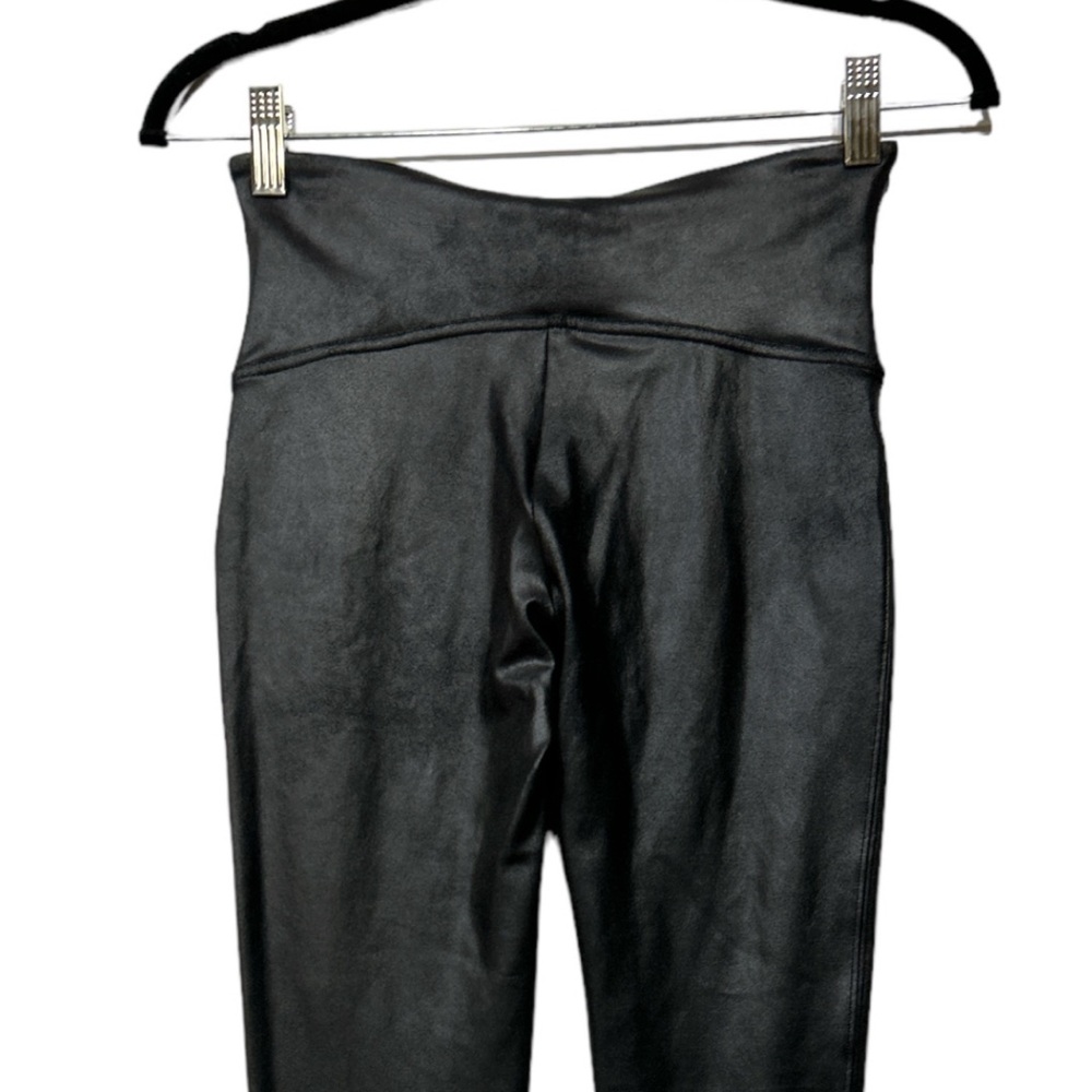 SPANX Black Faux Leather Leggings Sz Medium NEW - Picture 10 of 13